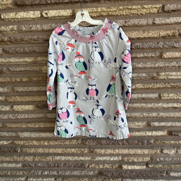 Mini Boden Girls Owl Dress Smocked Yoke Size 5-6X - Picture 7 of 7